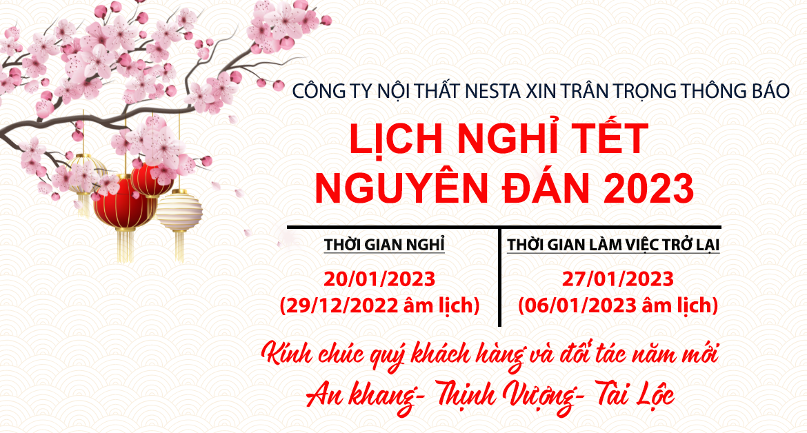 NESTA THÔNG BÁO NGHỈ TẾT NGUYÊN ĐÁN 2023